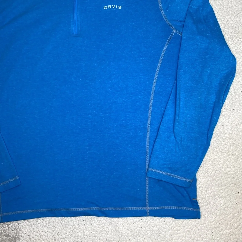 Orvis Sandy Point Blue Lightweight 1/4 Zip Pullover: Size Extra Large